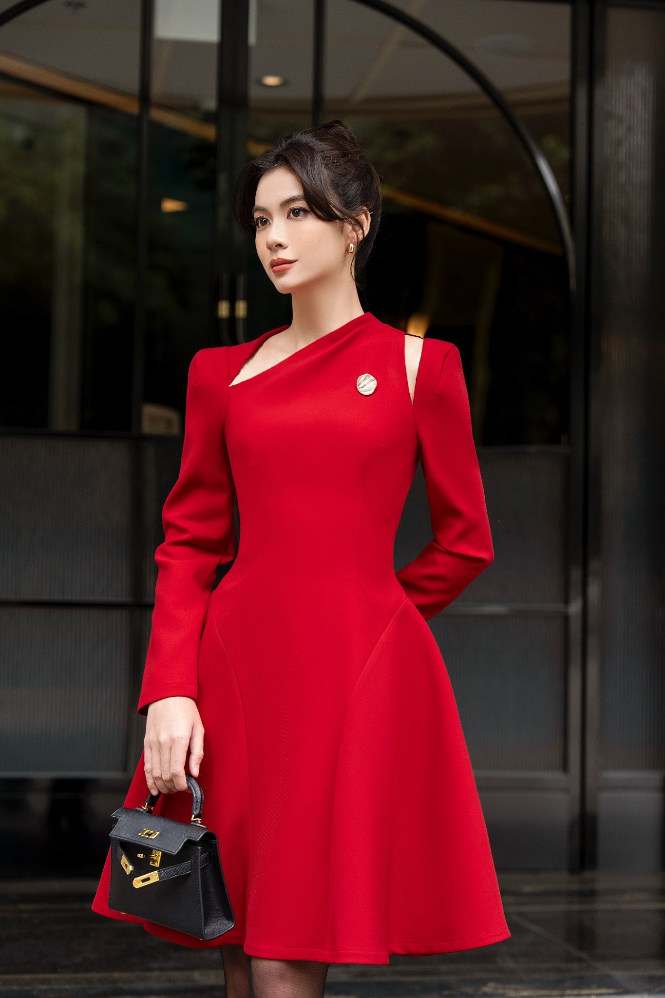 RED CELIN DRESS - 5