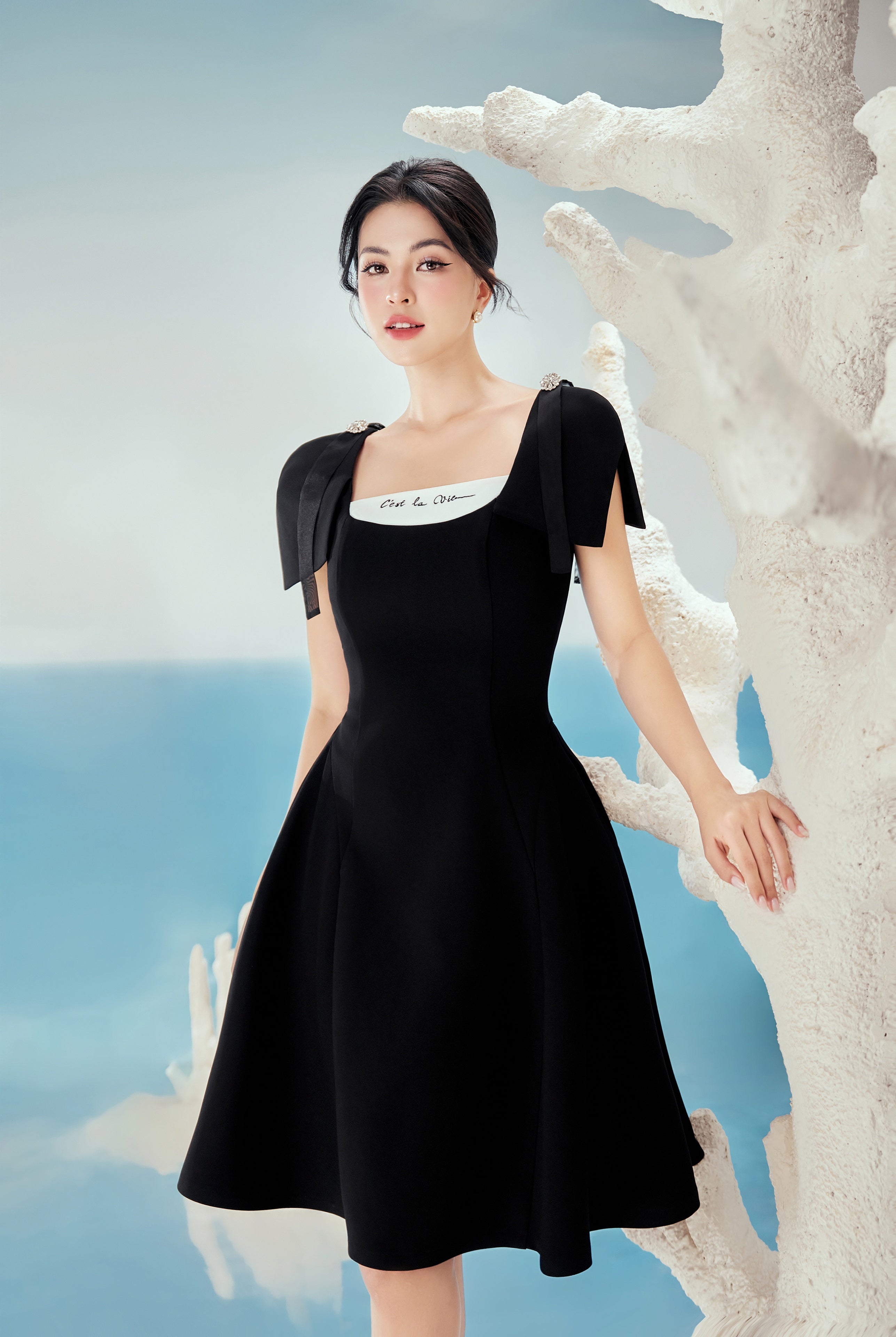 BLACK LINDSEY DRESS - 6