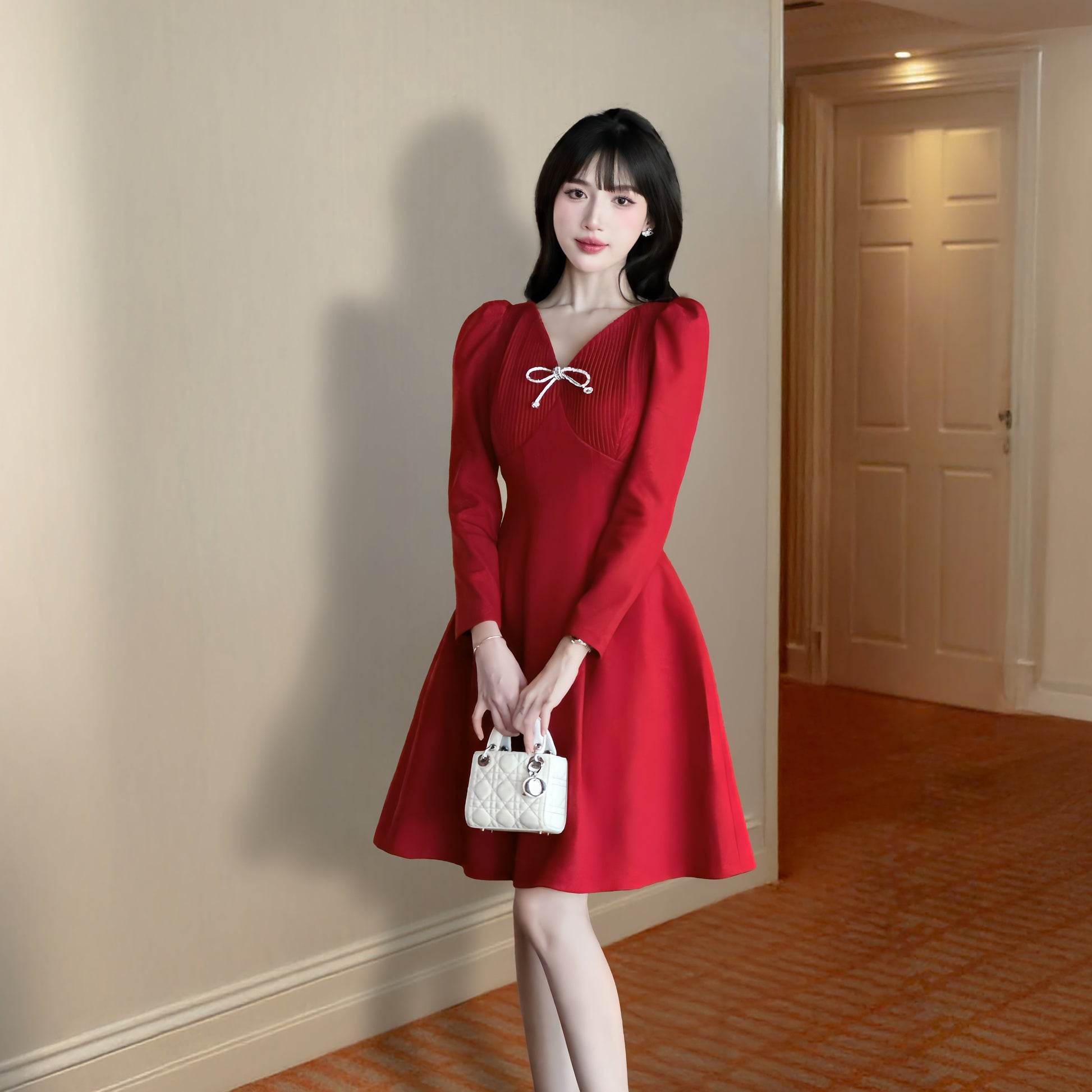 RED PICCIE DRESS - 5