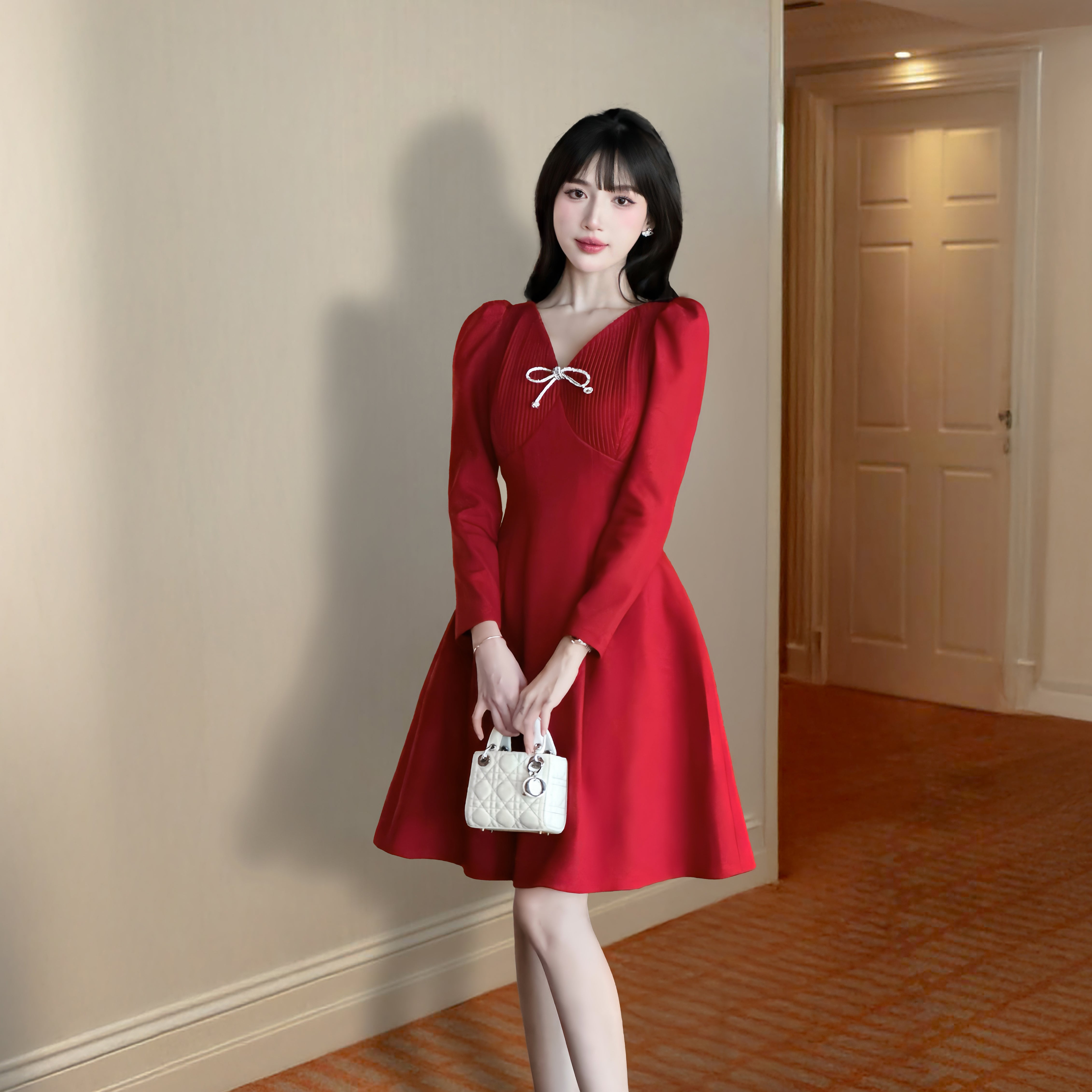 RED PICCIE DRESS - 5