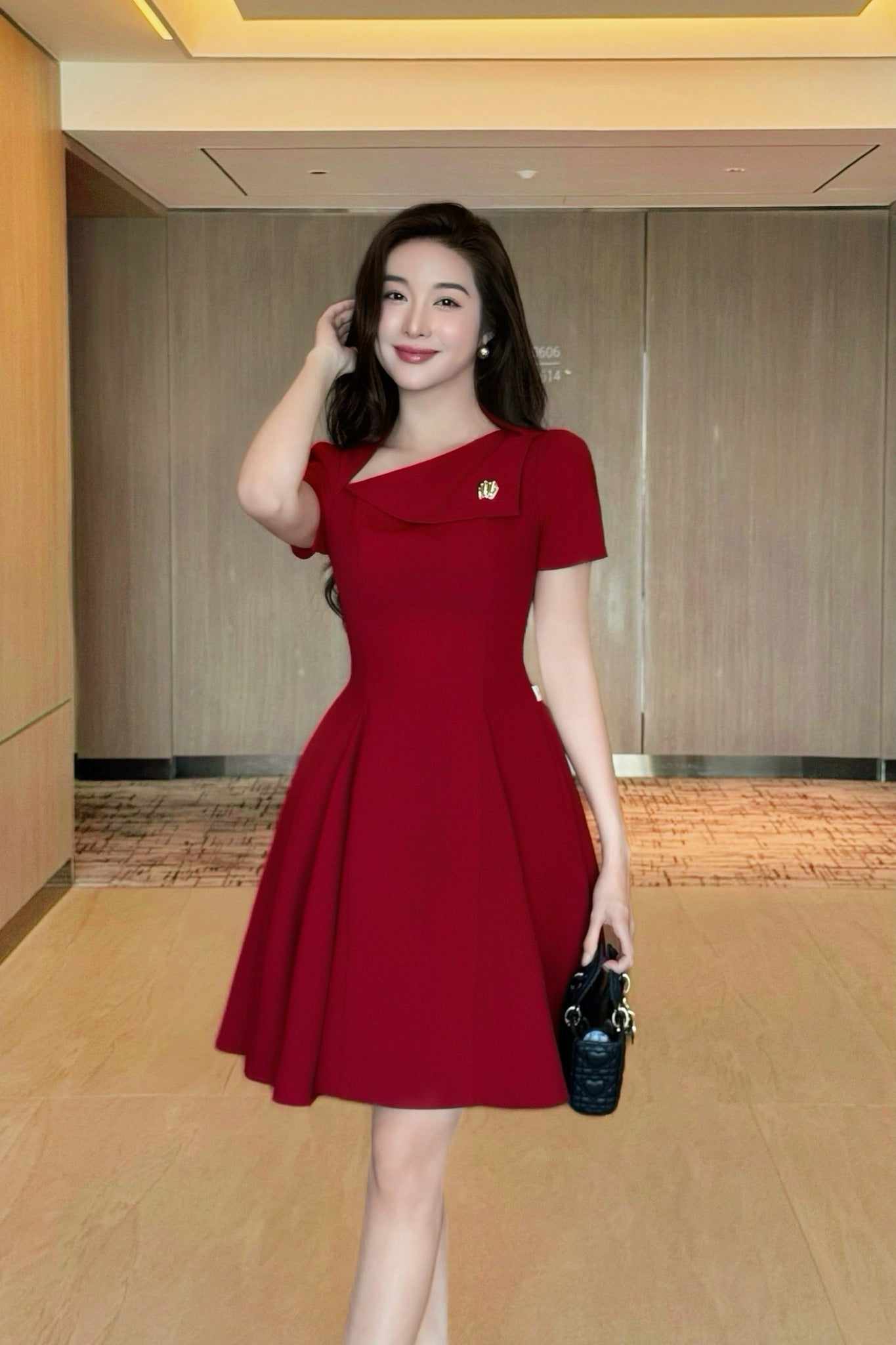 RED ALVA DRESS - 7