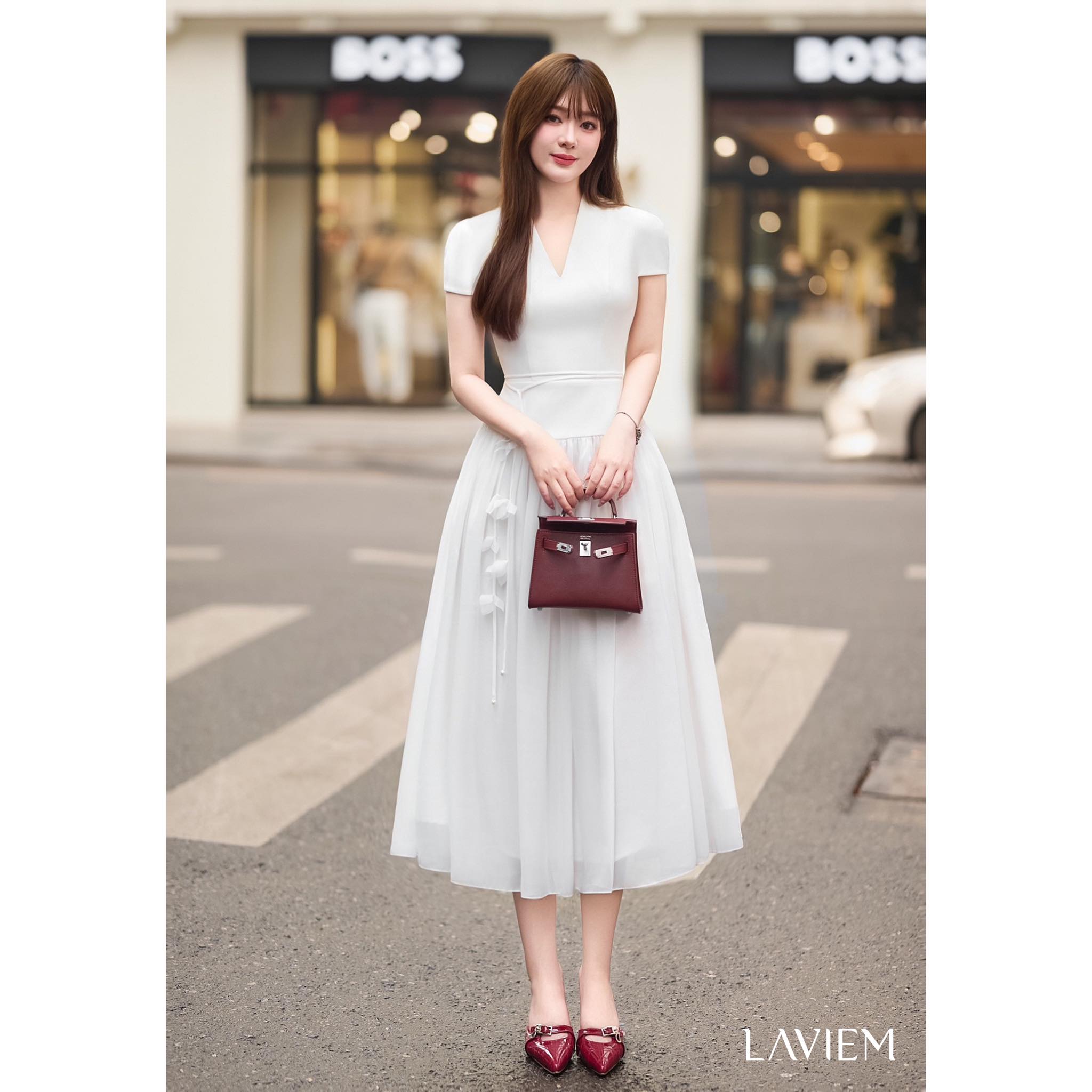 WHITE WENDY DRESS - 8