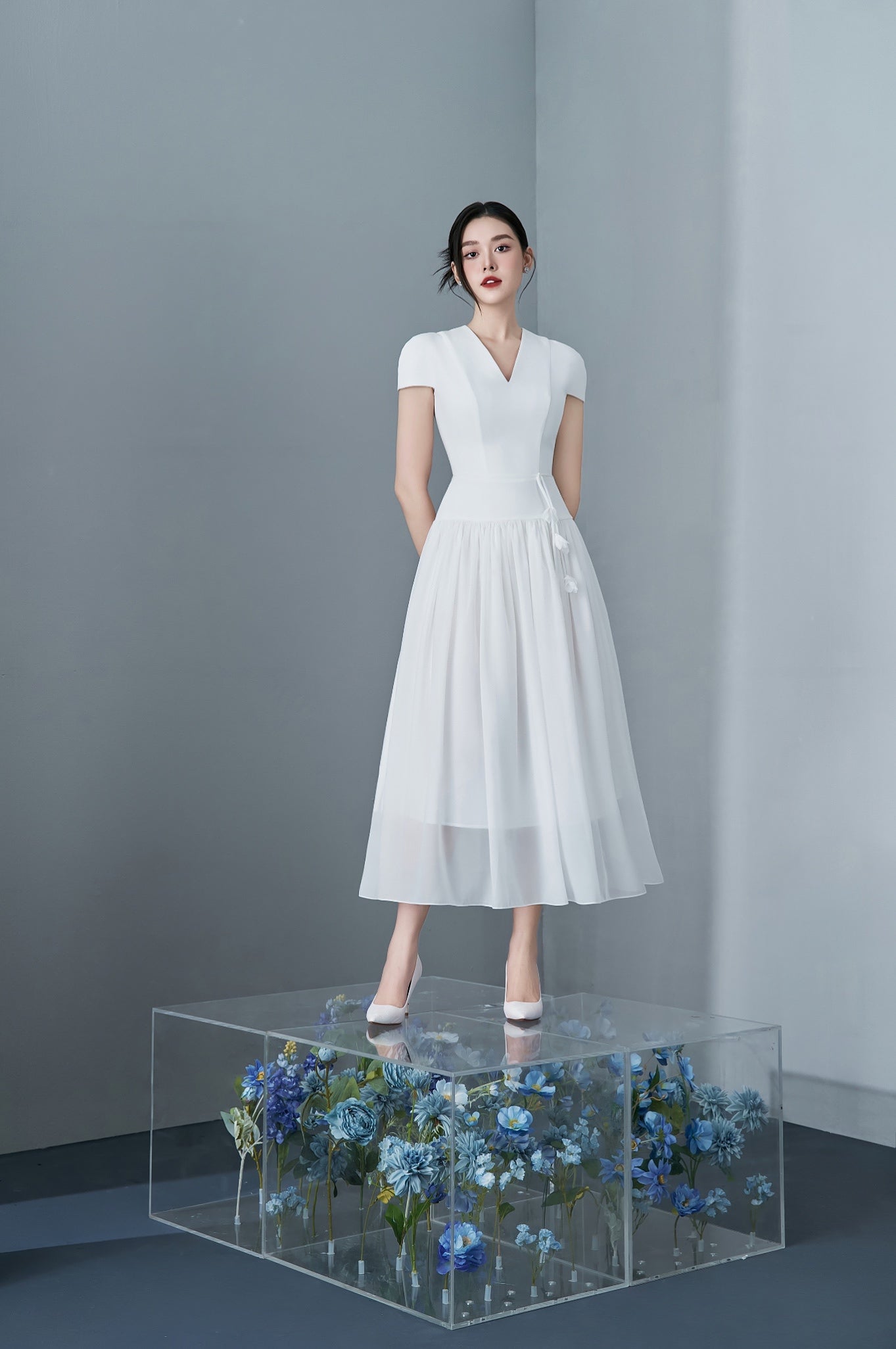 WHITE WENDY DRESS - 5