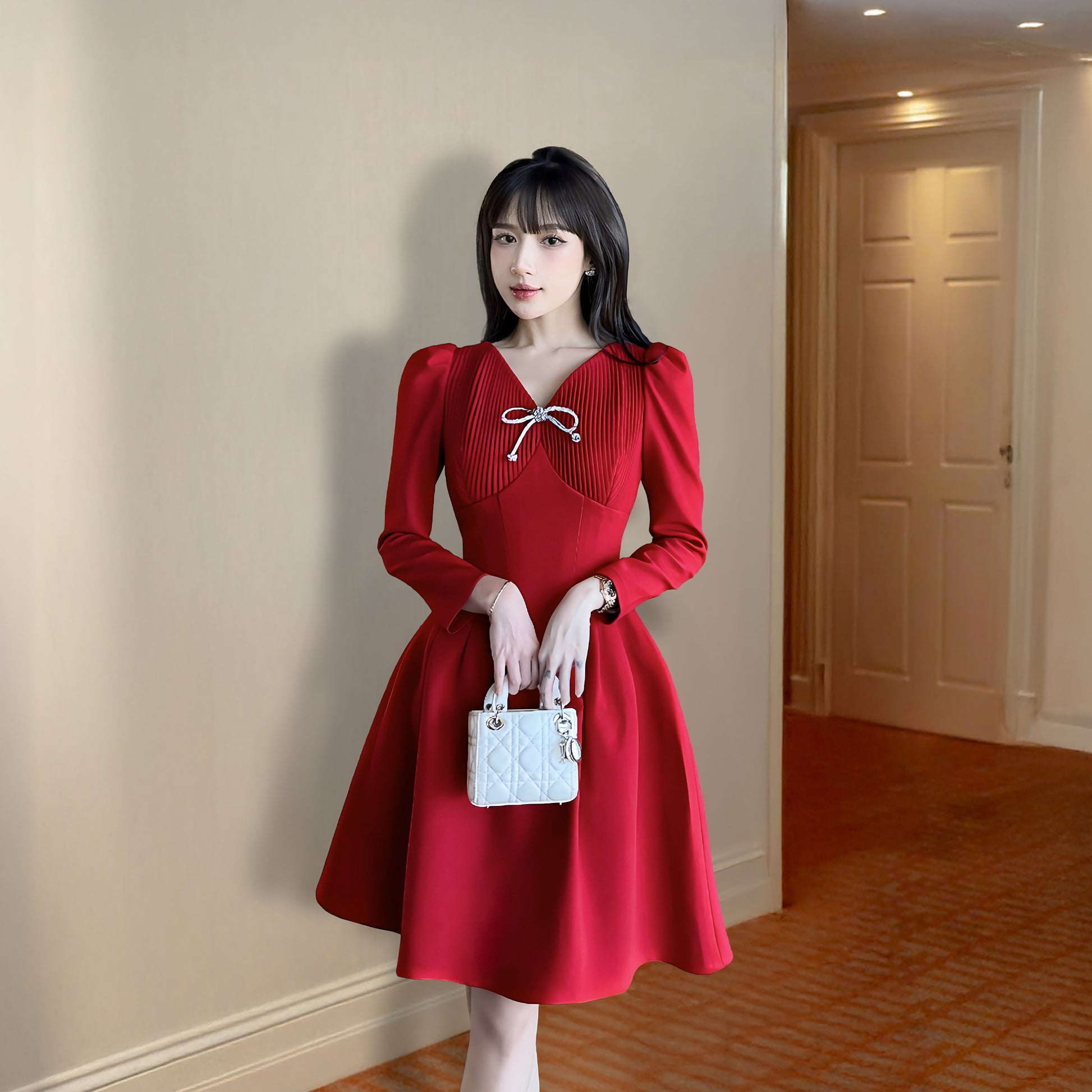 RED PICCIE DRESS - 7