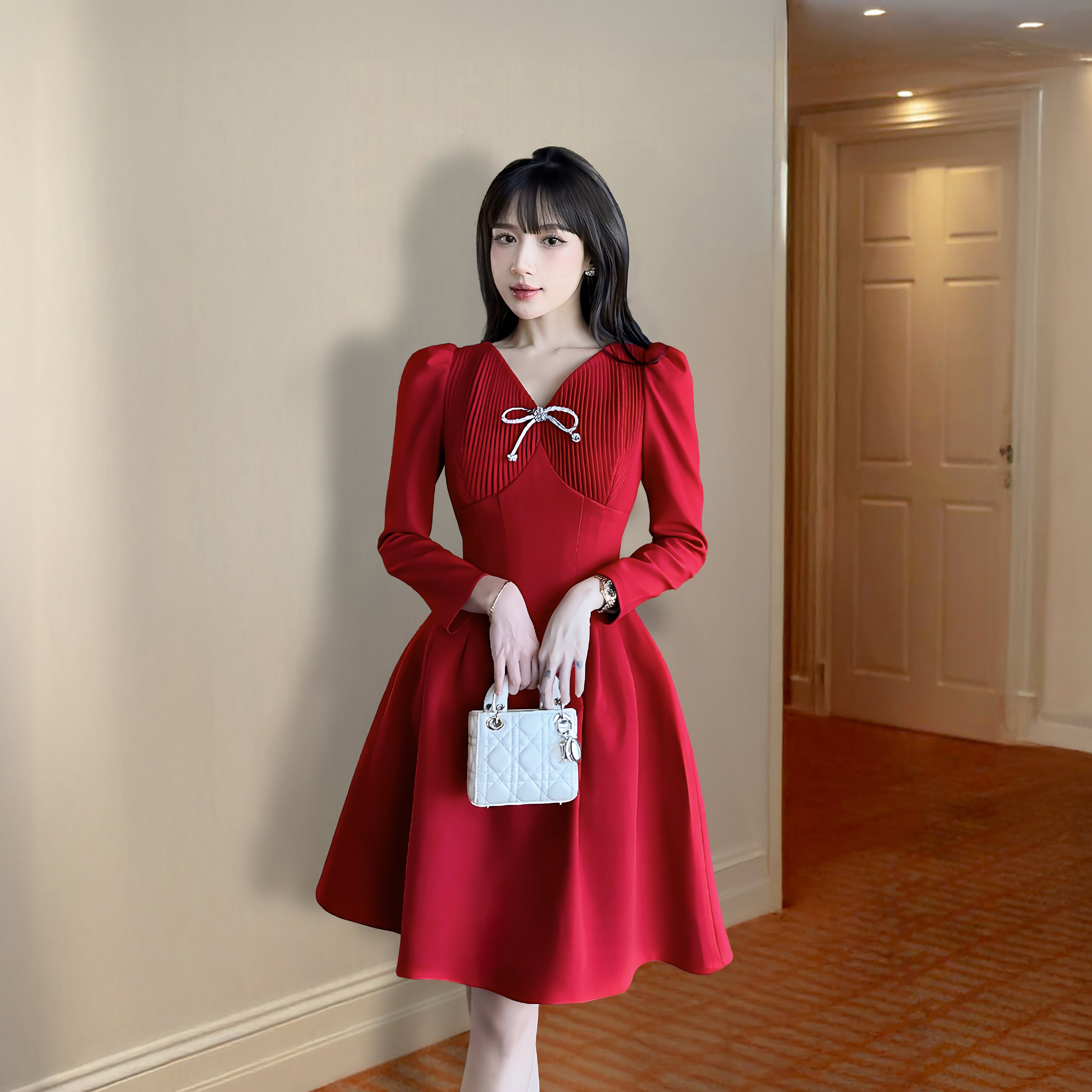 RED PICCIE DRESS - 7