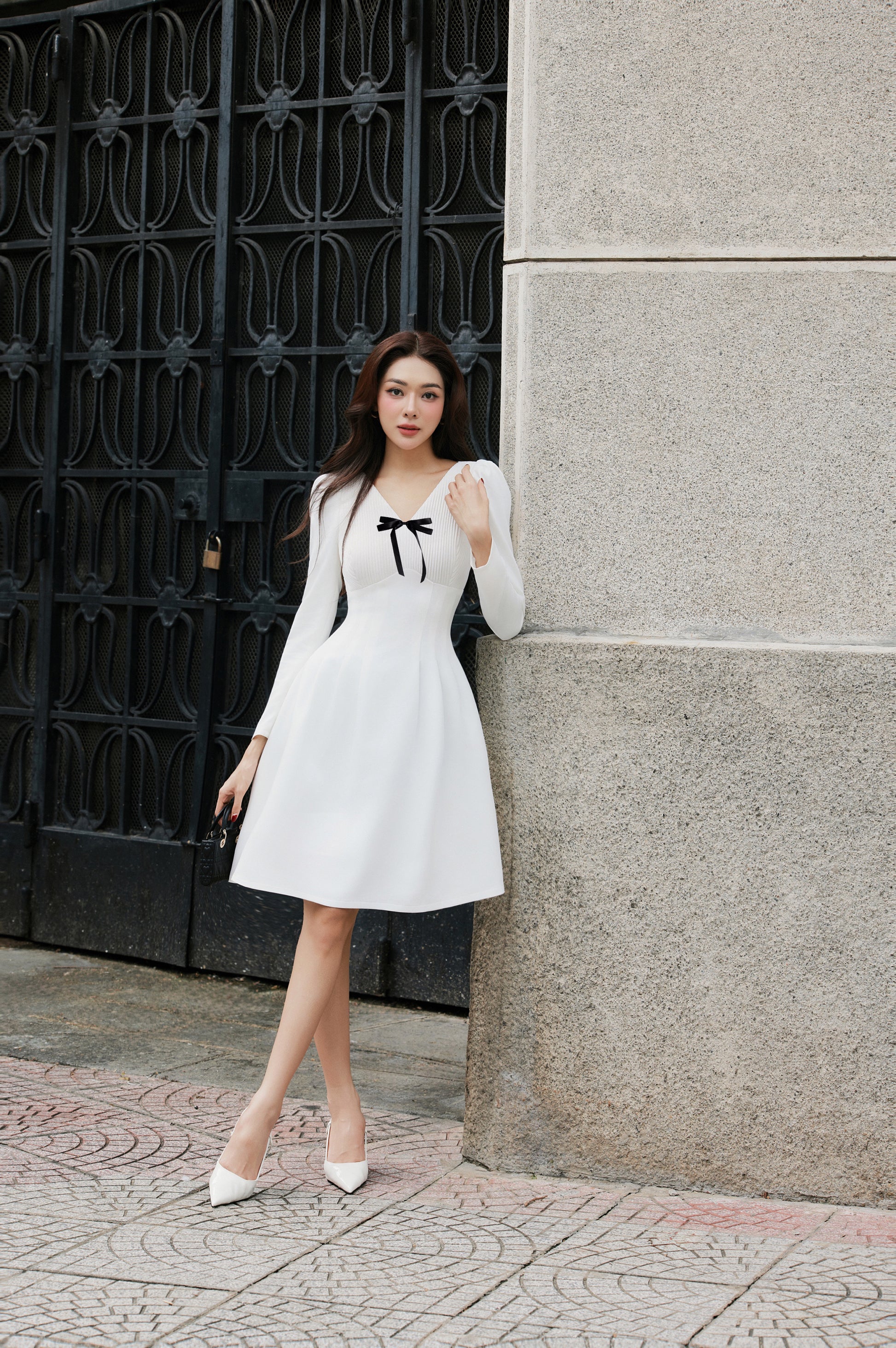 WHITE PICCIE DRESS - 5